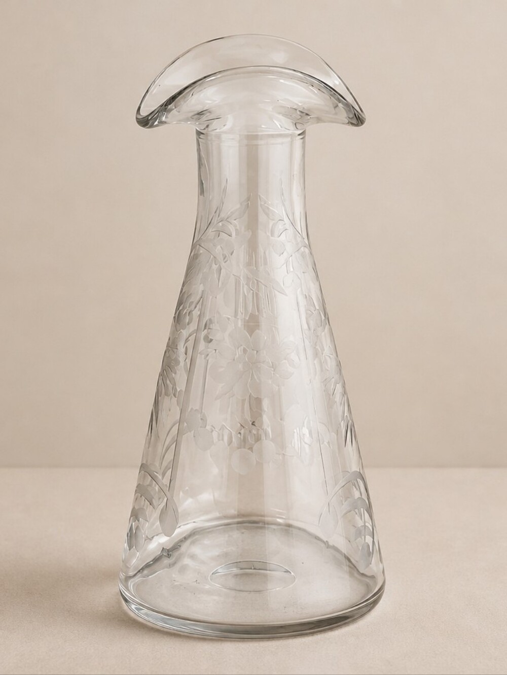 Etched Clear Glass Decanter Carafe For Vinager And Oil